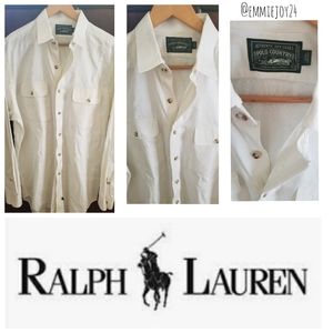 Ralph Lauren Polo White Button Up Dress Sh…